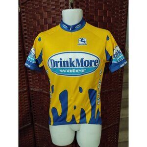 Giordana Drink More Water Cycling Jersey Size S-2 -46 Italy 3/4 Zip Drinkmore